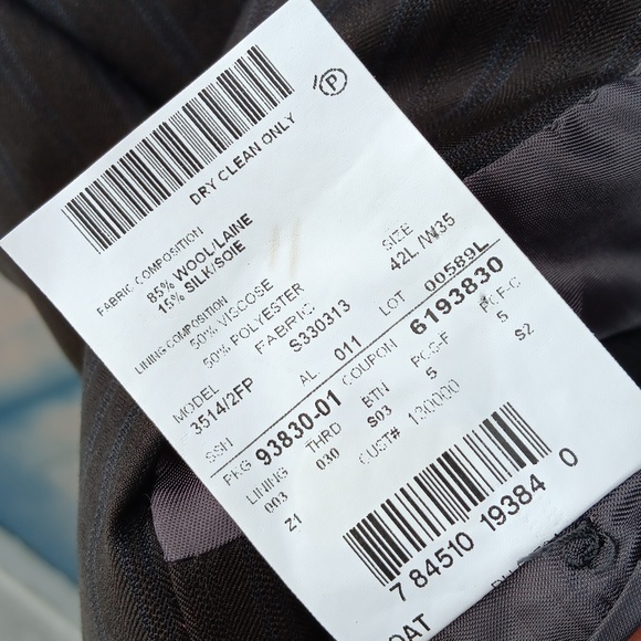 SAKS 5th Avenue Black Slim Fit Dual Stripe Blazer w/ (Ermeneglido Zenga Fabric) - Picture 15 of 17